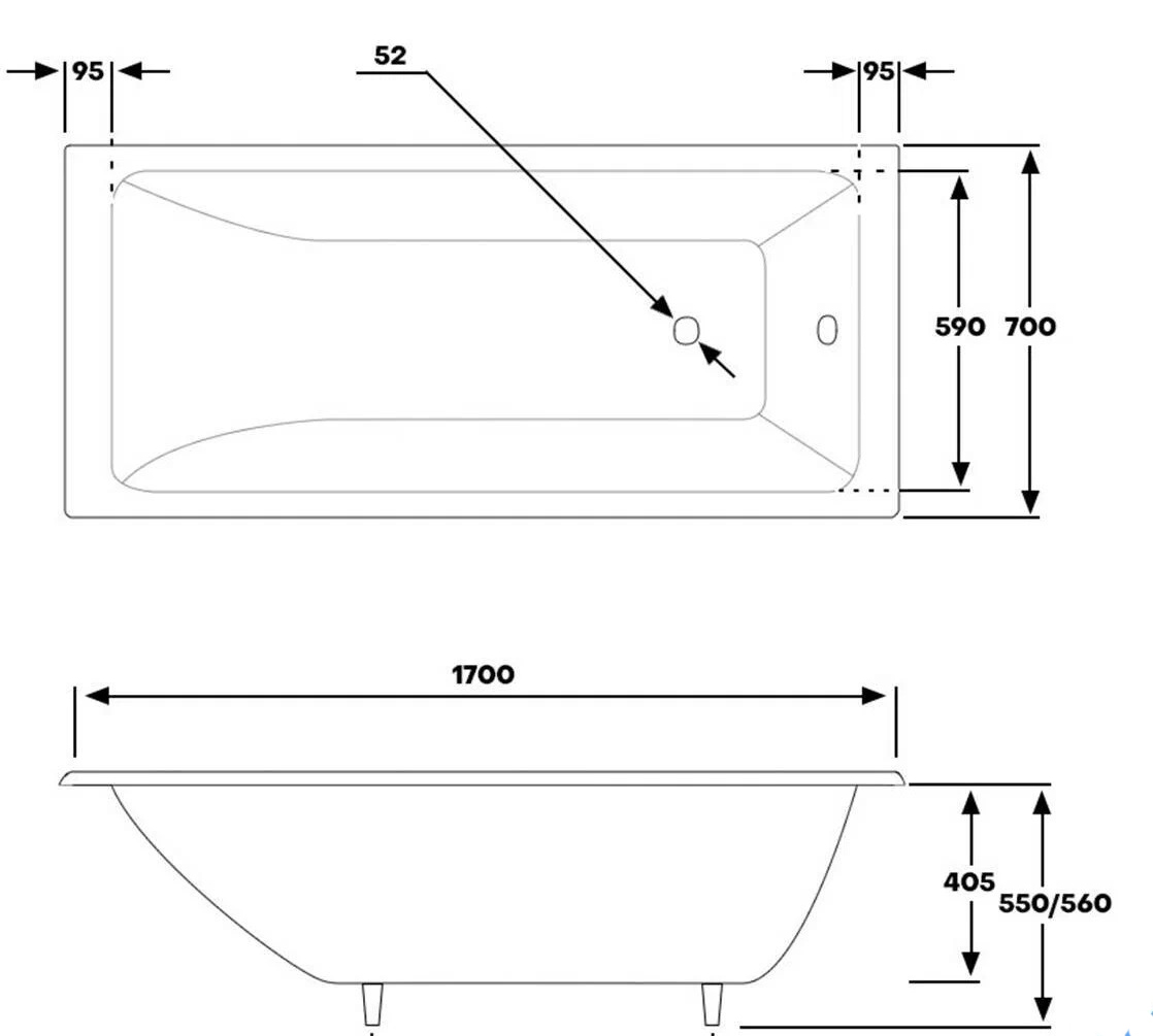 Ванна Byon Vilma 170 схема